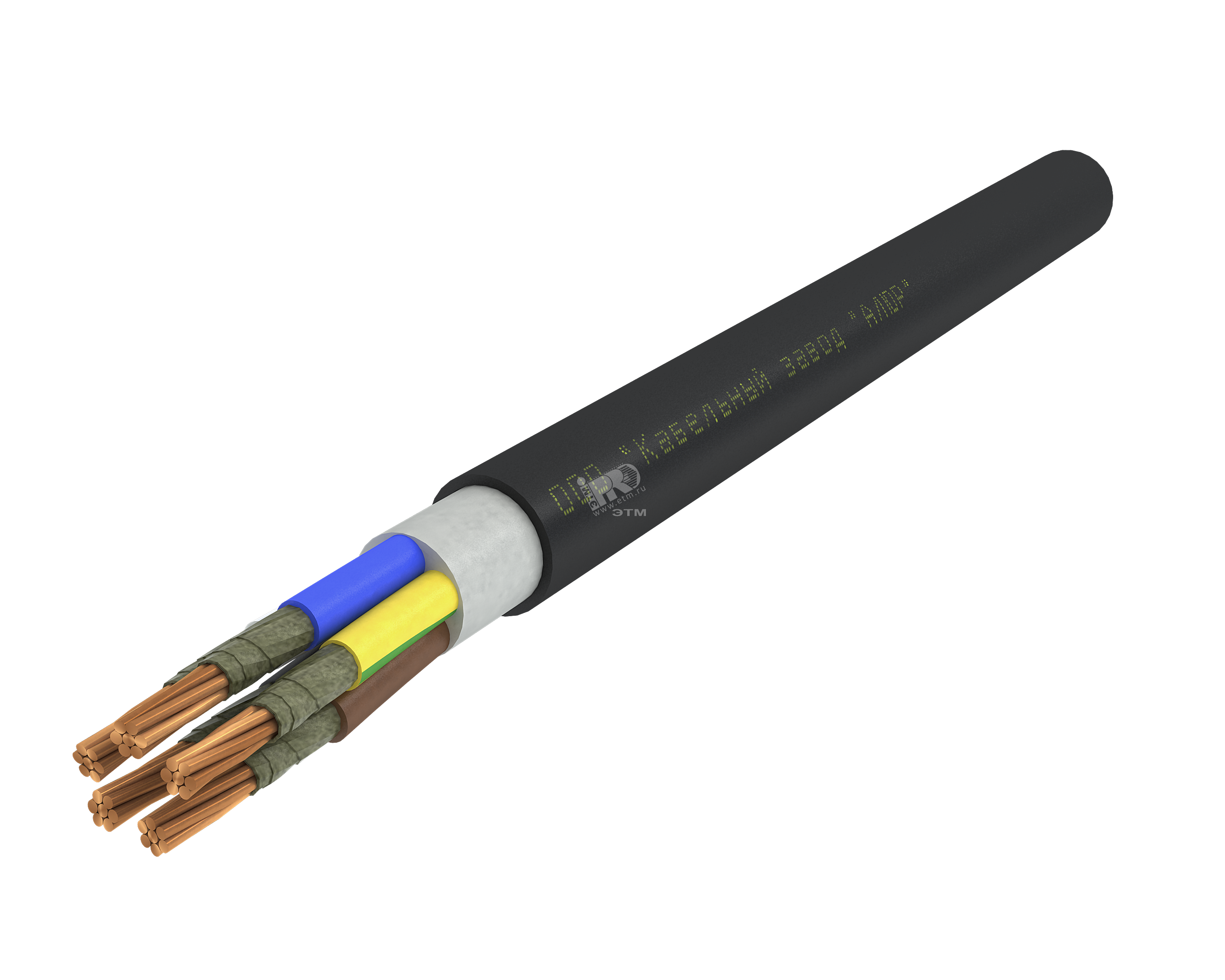 Кабель силовой ППГнг(А)-HF 5х25мк (N.PE)-1 многопроволочный черный (барабан)