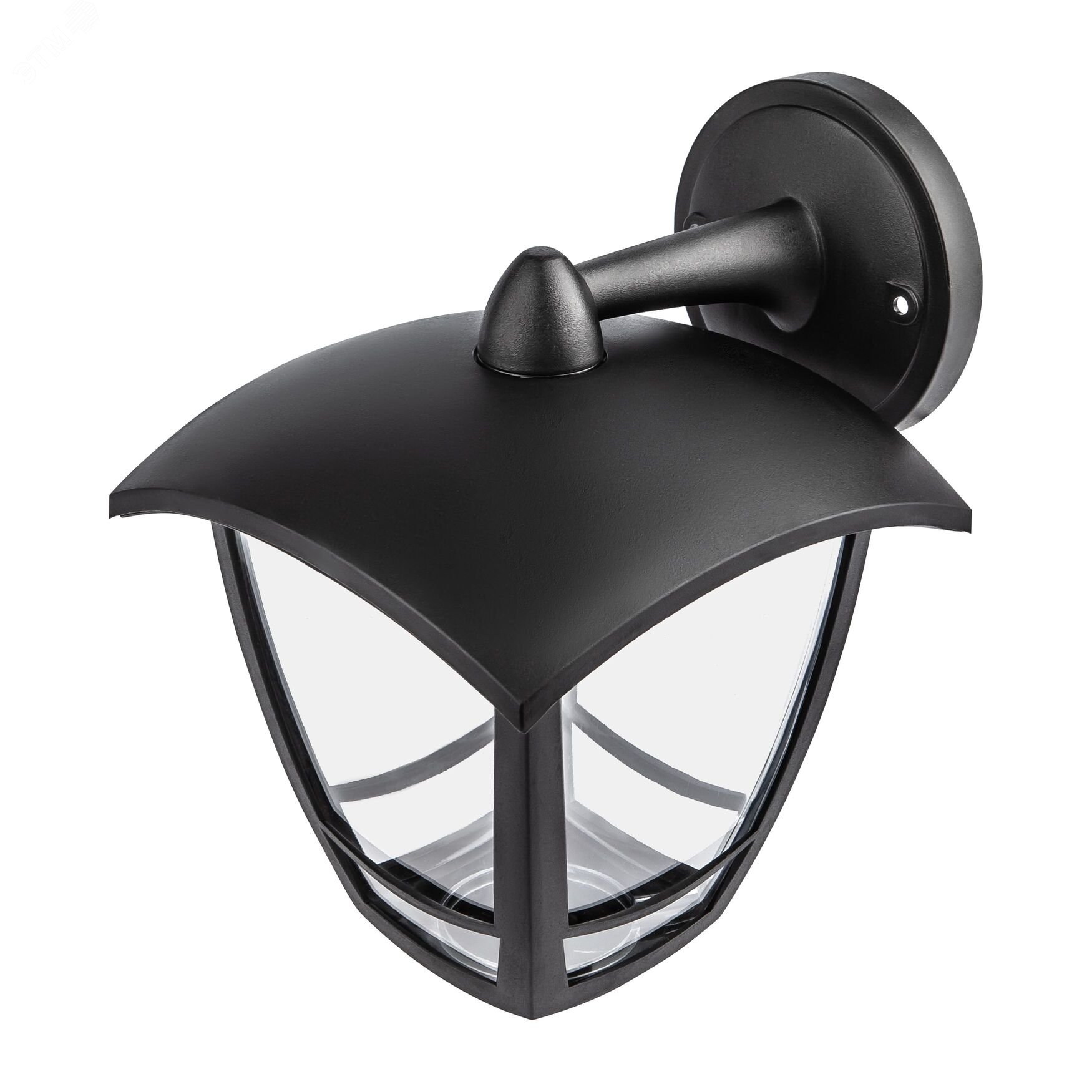 Светильник садово-парковый 4гран черный настенный вниз E27 IP44(У1) НБУ 07-40-002 Дели 2 (8/96)