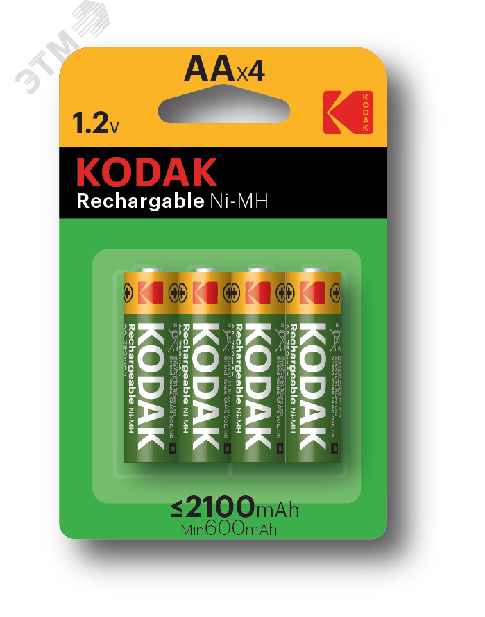 Аккумуляторы NiMH (никель-металлгидридные) HR6-4BL 2100mAh [KAAHRP-4] (80/640/15360)