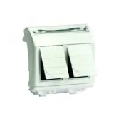 BRAVA Розетка компьютерная RJ45х2 категория 5е 2 разъема PcNet белая