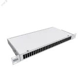 Кросс NTSS оптический 19'' укомплектованный 1U. 24 порта SC/UPC duplex. 9/125 мкм (сплошная панель. сплайс-кассета 2шт. пигтейлы. КДЗС. адаптеры) серый RAL 7035