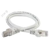 Патч-корд категория 6A S/FTP 1 метр LSZH серый