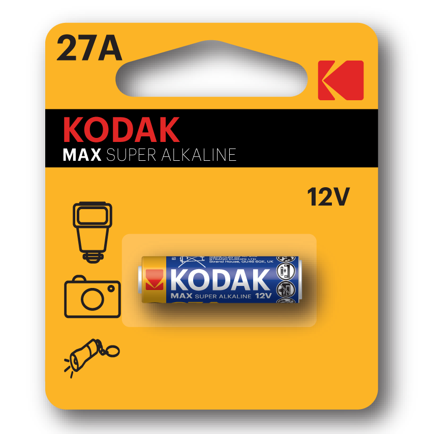 Батарейка Kodak 27A-1BL MAX SUPER Alkaline [K27A-1, GP27A, MN27] (60/240/28800)