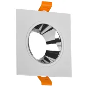 LIGHTING Светильник 4107 встраиваемый поворотный под лампу GU10 белый/хром пластик IEK