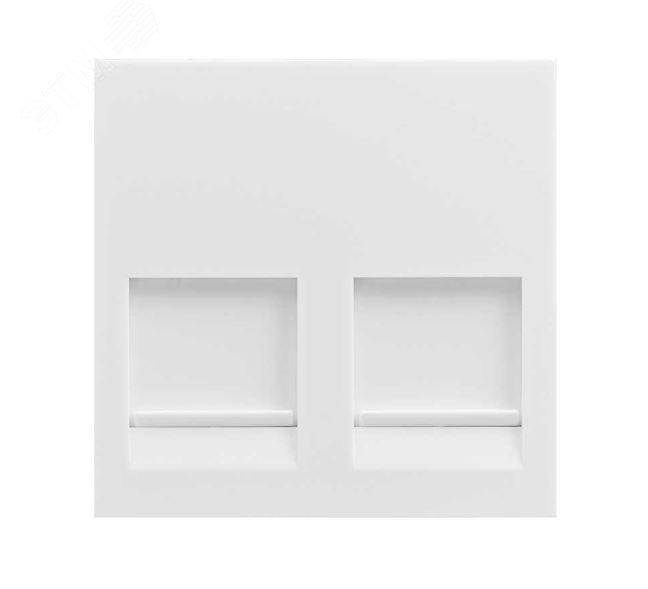 Адаптер со шторками 2 RJ45 Keystone, белый, 400