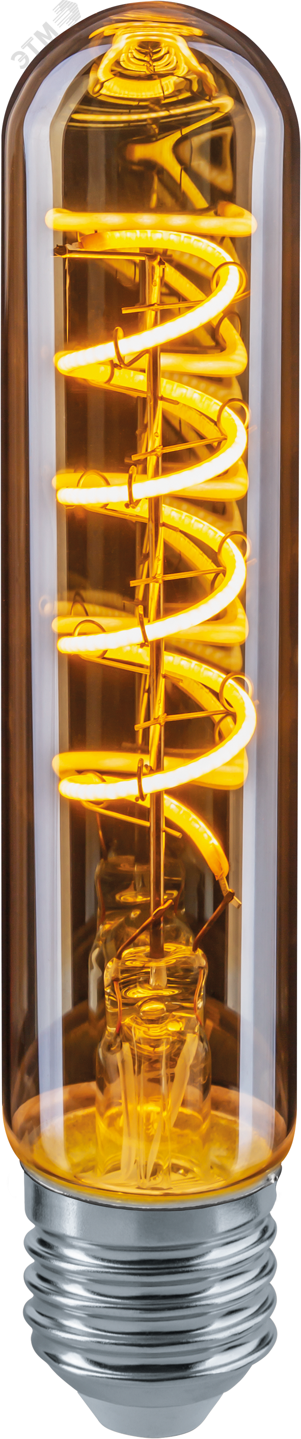 Лампа светодиодная LED 4вт E27 теплый T30 ретро FILAMENT