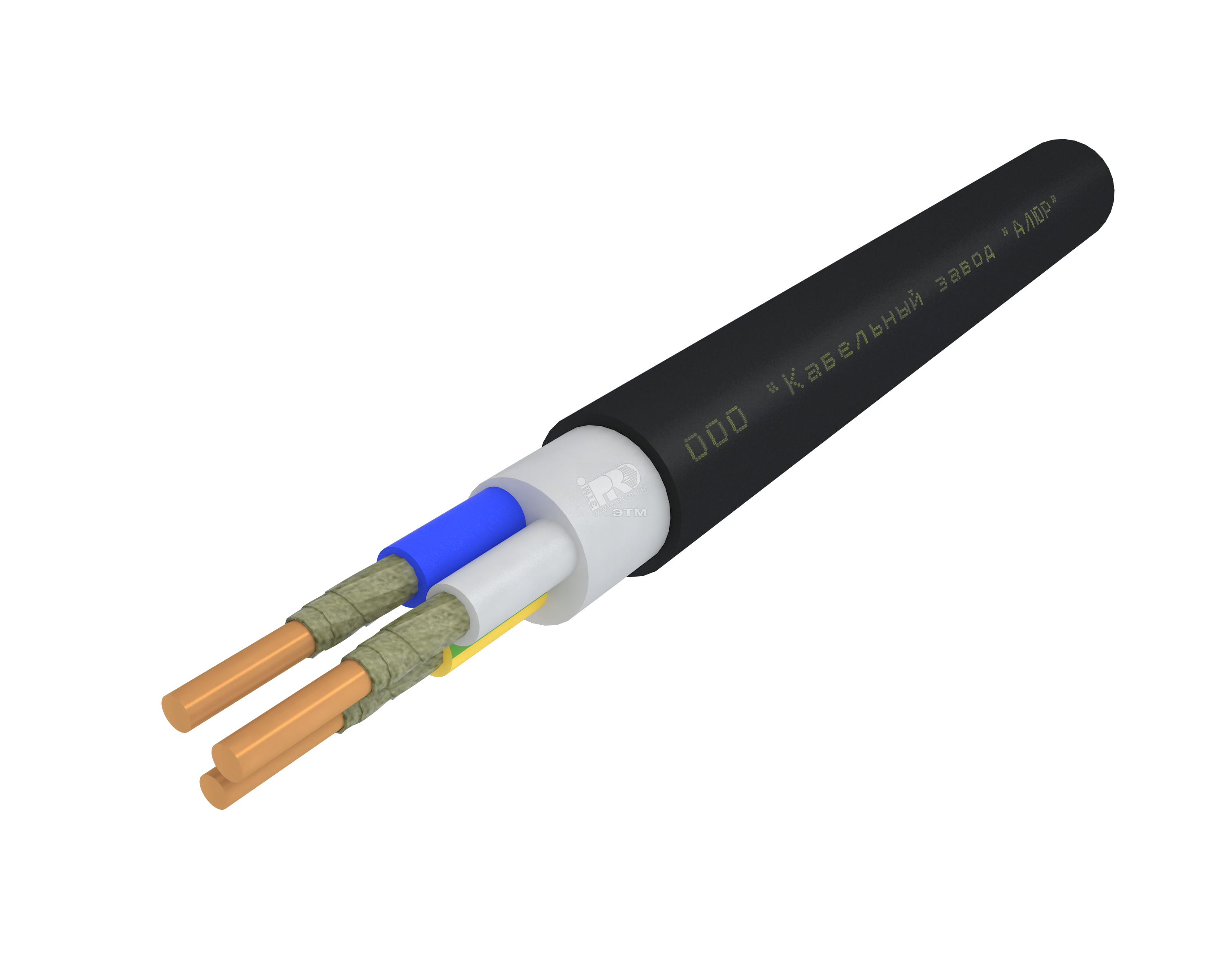 Кабель силовой ППГнг(А)-FRHF 3х1.5ок (N.PE)-0.66 однопроволочный (бухта)