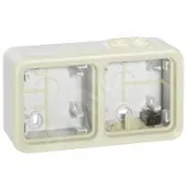 Коробка наружная двухпостовая IP55, горизонтальная, цвет белый