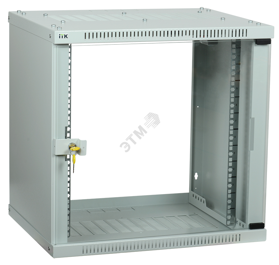 Шкаф LINEA WE 6U 600x650мм дверь стекло серый