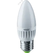 Лампа светодиодная LED 7вт E27 теплый матовая свеча