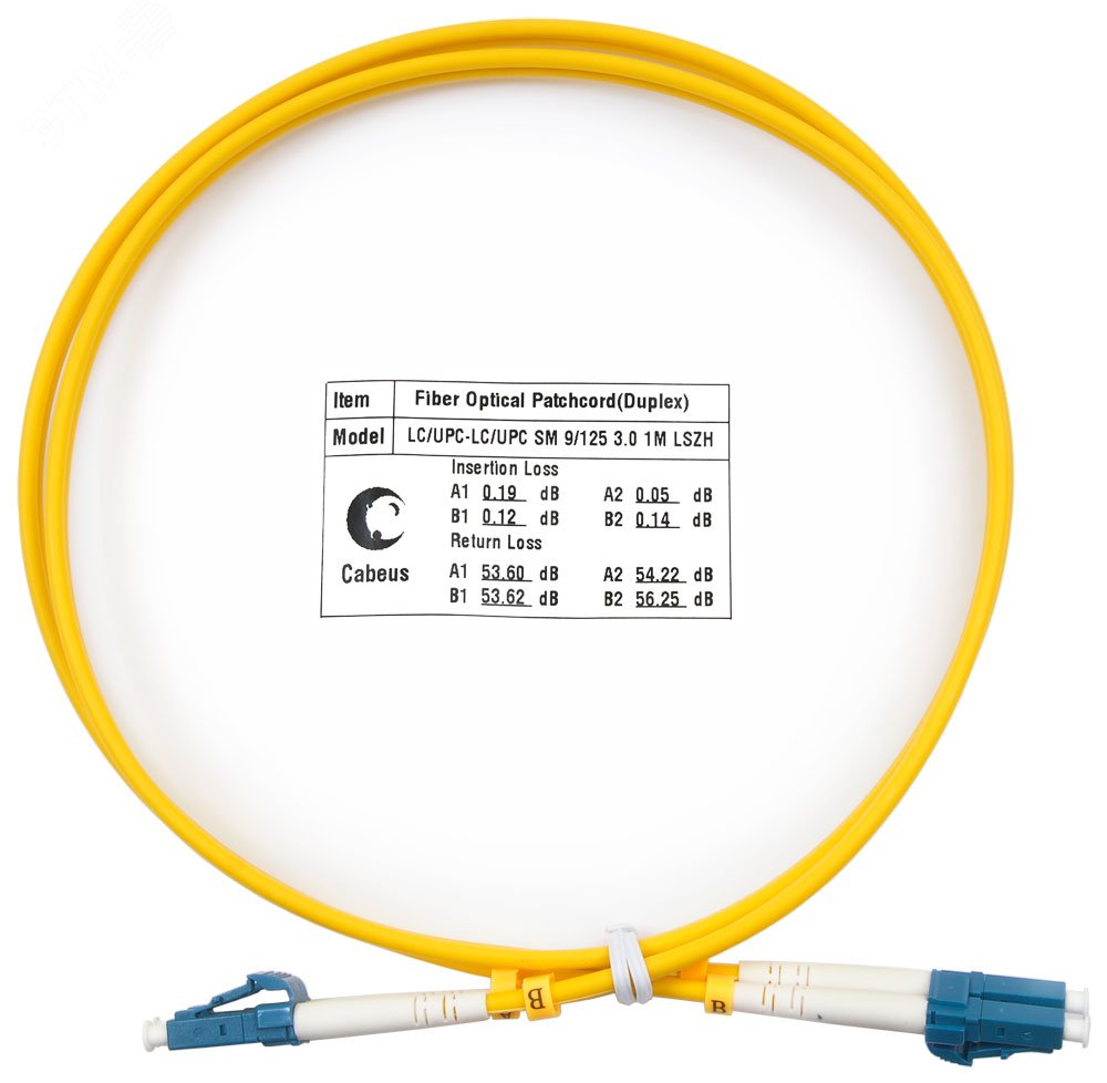 Шнур оптический duplex 1м LC-LC 9/125 sm LSZH