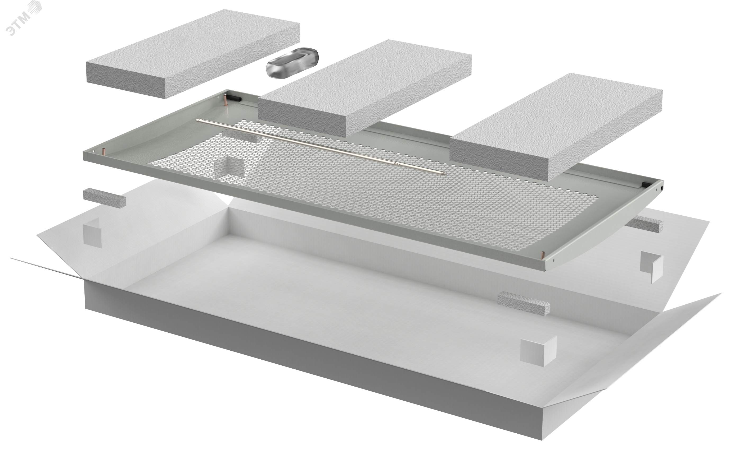 Дверь перфорированная LINEA E 600мм шкафа 24U сер.