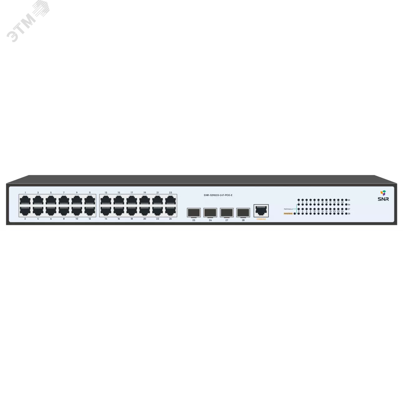 Коммутатор управляемый L2 24 порта BASE-T/SFP 10 100 1000 Мб/с PoE 370Вт