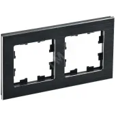 BRITE Рамка 2 поста РУ-2-1-БрЧ металл черный