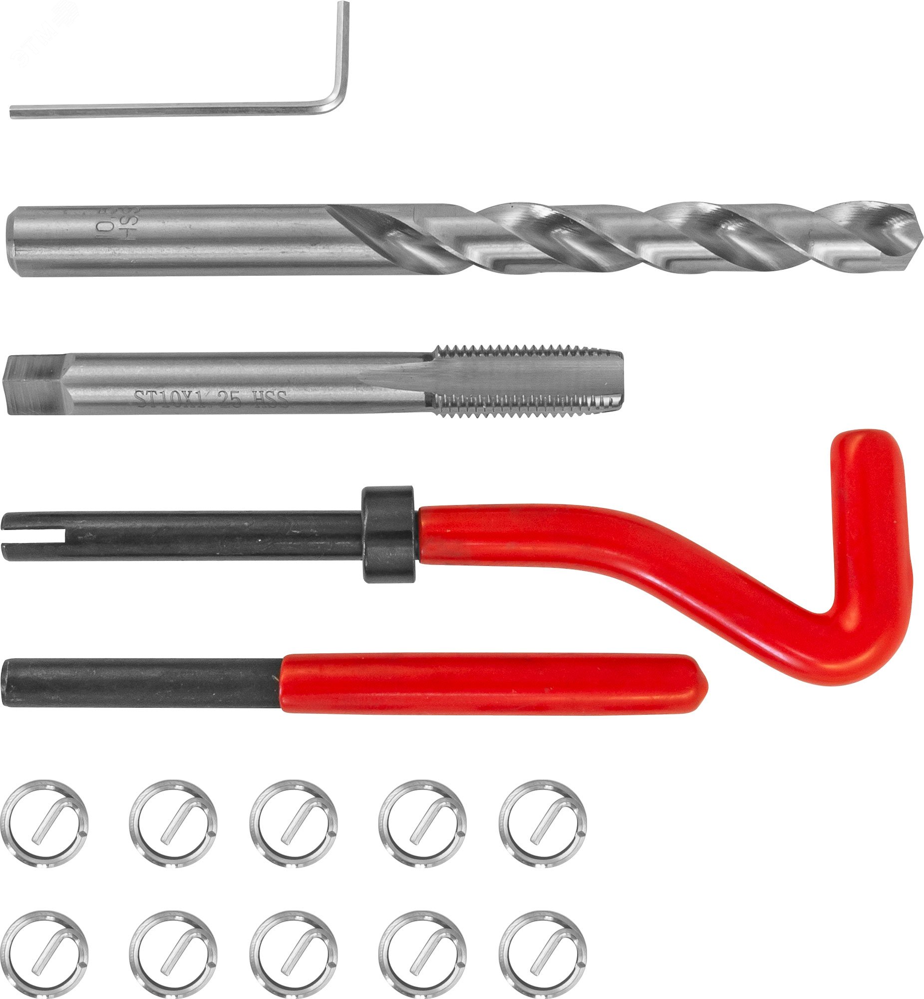 Набор для восстановления резьбы M10x1.25, 15 предметов