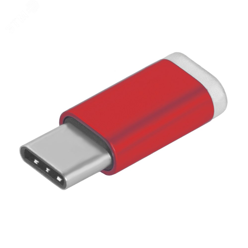 Переходник USB Type C М на Micro USB 2.0 F, красный