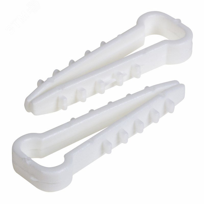 Дюбель-хомут нейлоновый 5-10мм прямоугольный белый (10 шт/уп)