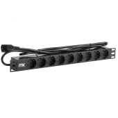 Блок розеток PDU 9 розеток шнур 2 метравилка IEC 320 C14. профиль из ПВХ. черный