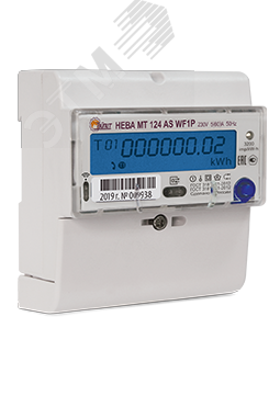 Счётчик электроэнергии 1ф НЕВА МТ 124 AS WF1PC    5(60)А