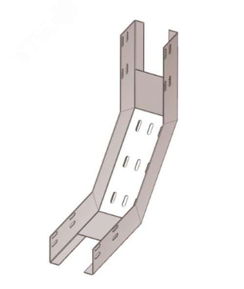 Лоток перфорированный КП 400х65 У3 для поворота трассы вверх на 90, окрашенный, S1,5