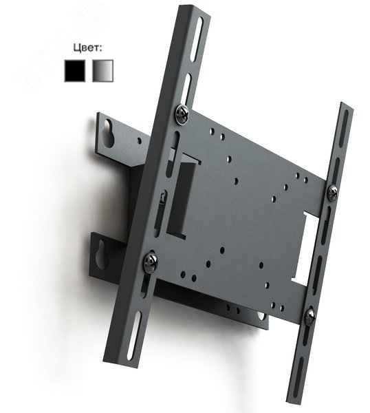 Кронштейн для TV наклонный, диагональ 14-42, до 30кг. VESA 100x100, 200x100, 200x200
