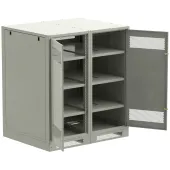 Шкаф LINEA B (пустой) 1350х1400х950мм двустворчатая металлическая дверь серый