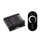 Диммер ARL-OVAL-DIM Black (12-24V, 3x10A, ПДУ Овал, RF, RJ45) (ARL, IP20 Металл, 3 года)