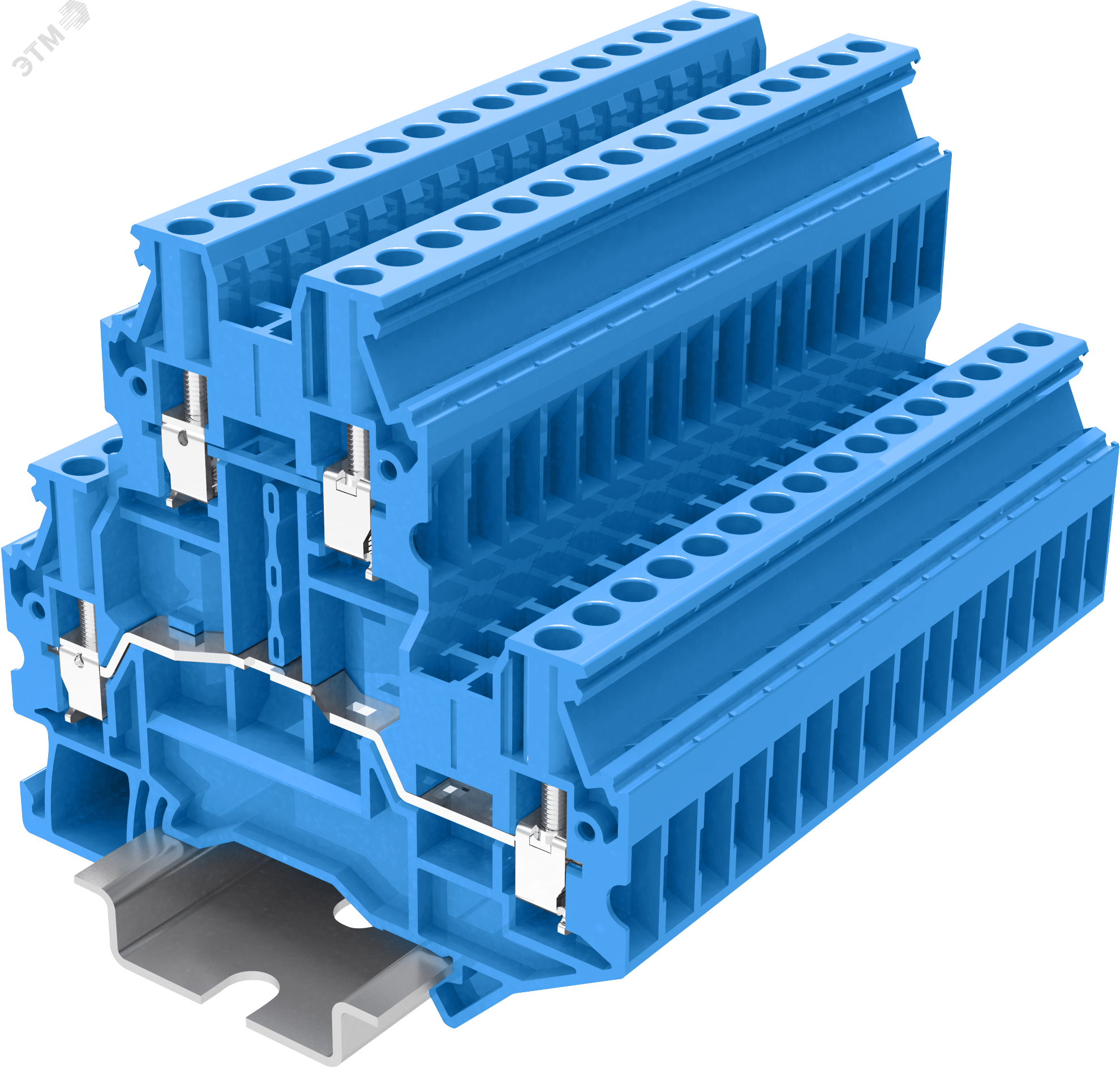 Клемма TU 2-уровневая винтовая, сечение 2,5 мм. кв., синяя