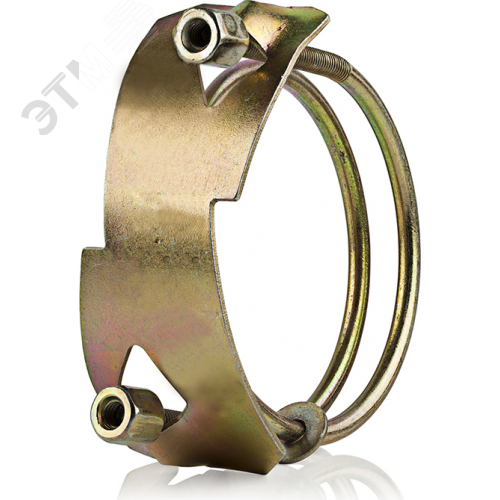 Хомут силовой двухболтовый 40-48 W1 оцинкованная  сталь Спираль