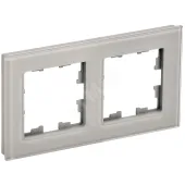 BRITE Рамка 2 поста РУ-2-2-БрД стекло дымчатый