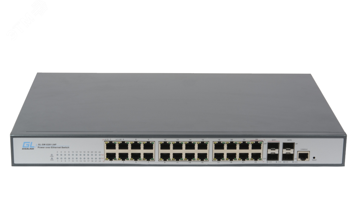 Управляемый L2 PoE коммутатор GIGALINK 24 Base-T 1000Mb/s