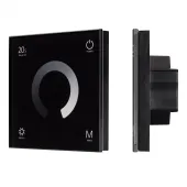 Панель SMART-P4-DIM-G-IN Black (12-24V, 4x3A, Sens, 2.4G) (IP20 Пластик, 5 лет)