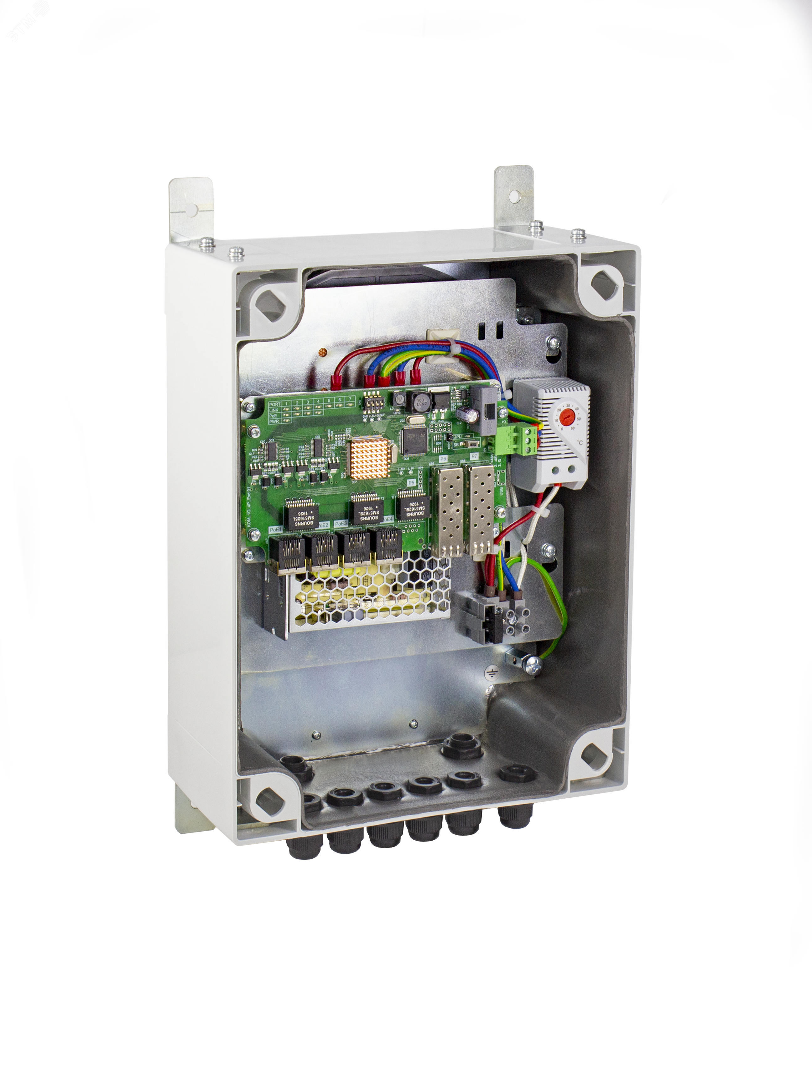 Коммутатор уличный 2хSFP 4хPoE+ 10/100 Base-Tx, 140Вт, UPS