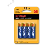 Батарейка Kodak LR6-4BL MAX SUPER Alkaline [KAA-4] (80/400/17600)