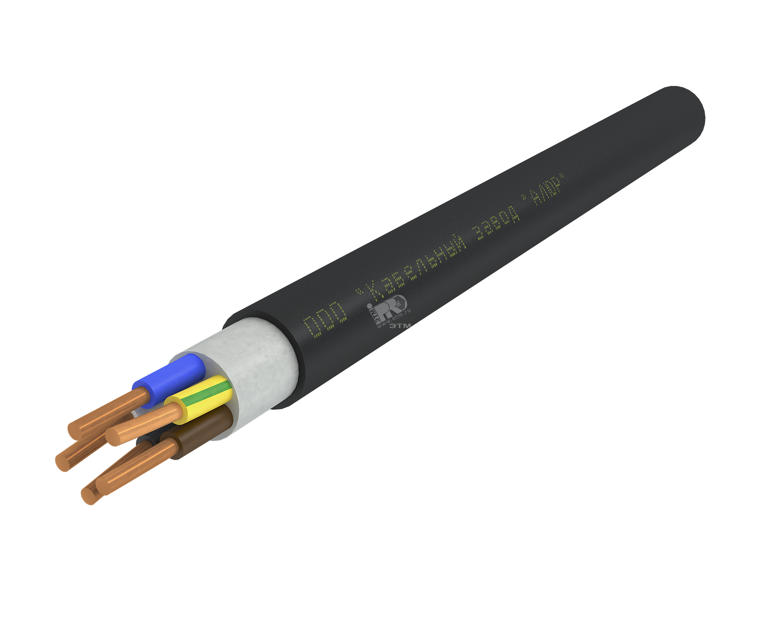 Кабель силовой ППГнг(А)-HF 5х10ок(N.PE)-0.66 однопроволочный черный (барабан)