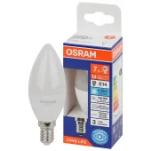 Лампа светодиодная LED 7Вт Е14 6500К 600Лм свеча 220В (замена 60Вт) OSRAM