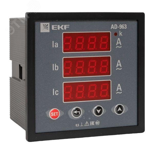 Амперметр AD-963 цифровой на панель (96х96) трехфазный PROxima
