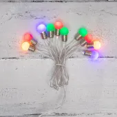 Гирлянда светодиодная мини-лампочки 1.5 м, 10 LED, прозрачный ПВХ, свечение мультиколор, 2 х АА (батарейки не в комплекте)