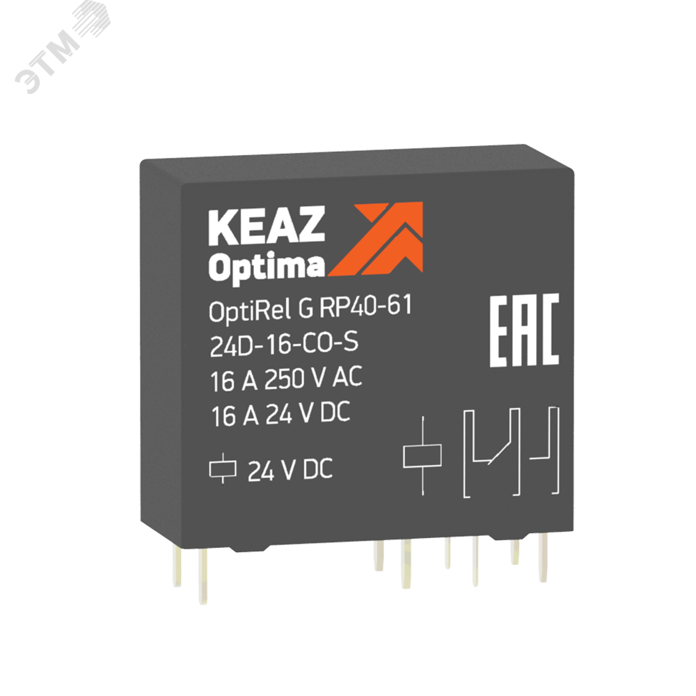 Реле промежуточное OptiRel G RP40-61-12D-16-CO-S
