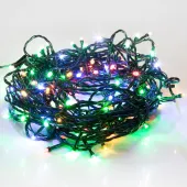 Гирлянда Твинкл Лайт 15 м, темно-зеленый ПВХ, 120 LED, мультиколор