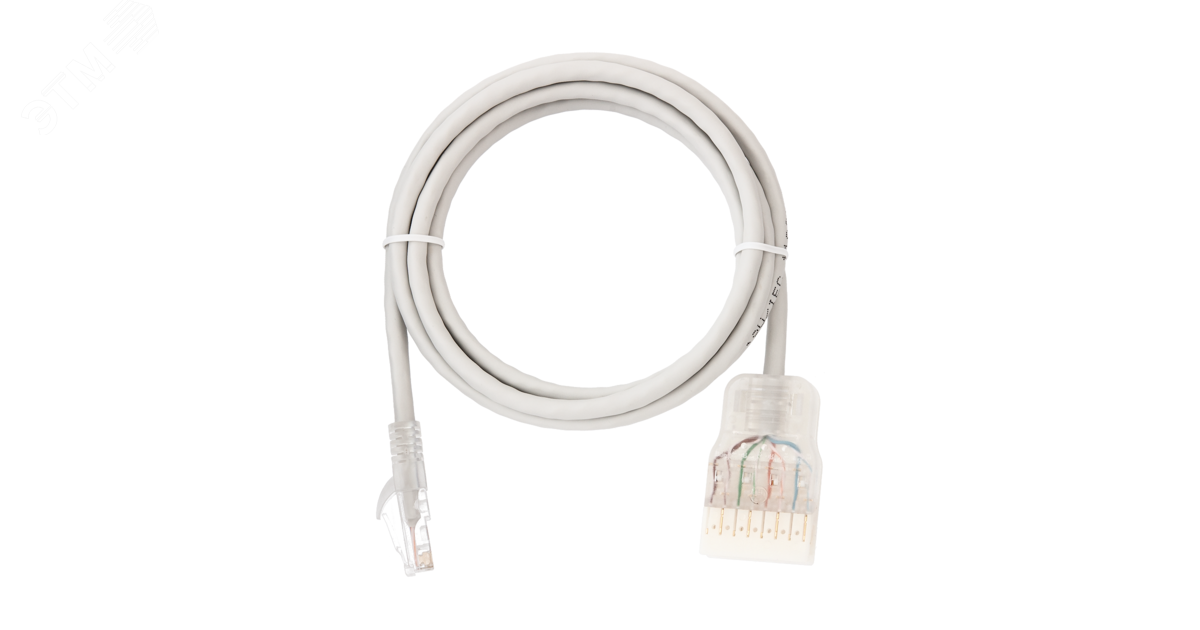 Патч-корд U/UTP 4 пары Cat 5e 110-RJ45/8P8C T568B 7х0192мм LSZH серый 2м