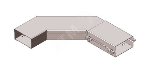 Короб горизонтальный для поворота трассы на 90 У1109 400х100-90х1,5 УХЛ1, оцинкованный лист(толщина покрытия(10...18мкм), S1,5