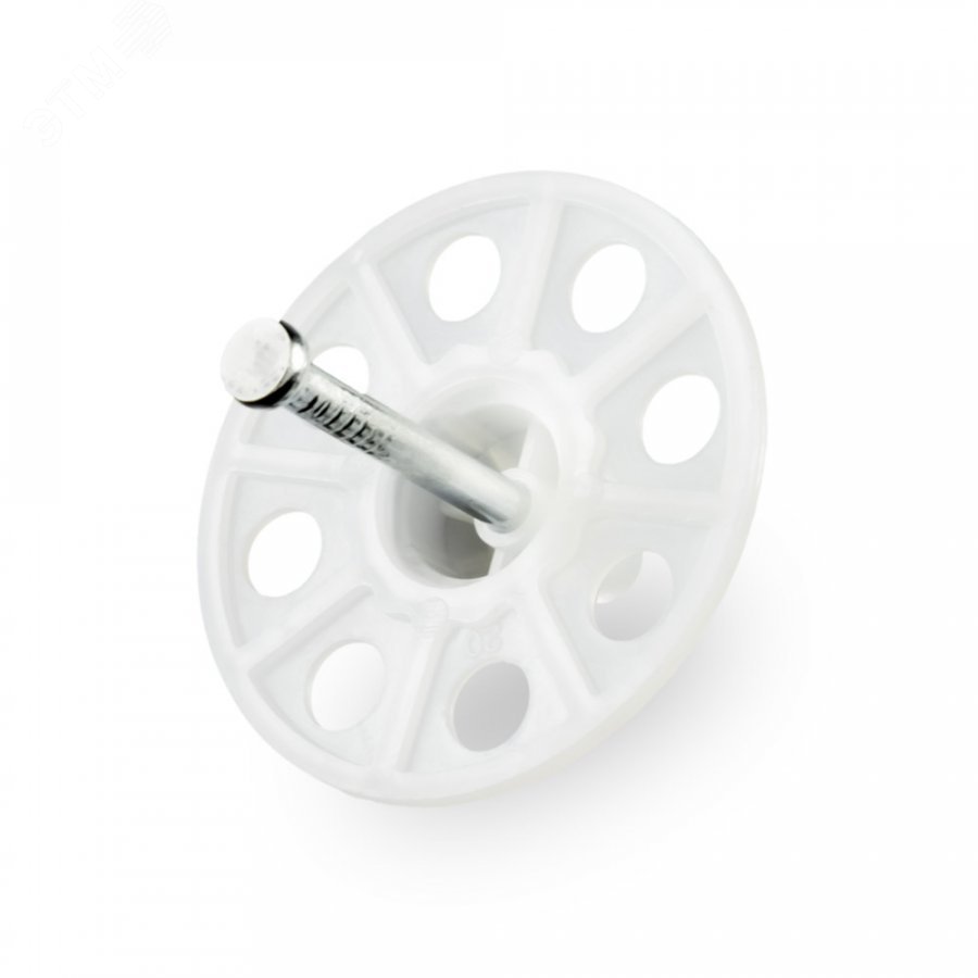 Тарельчатый дюбель гриб с гвоздем для ПМ IN30 белый (100 шт/уп)