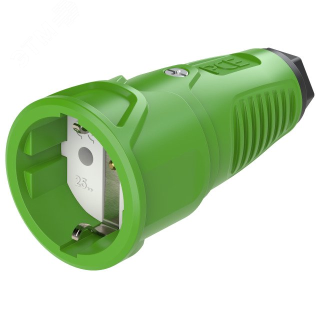 Розетка каб 16A/250V/2P+E/IP20 корпус зеленый, маркер черный