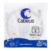Патч-корд U/UTP, категория 6, 2xRJ45/8p8c, неэкранированный, белый, PVC, 1.5м