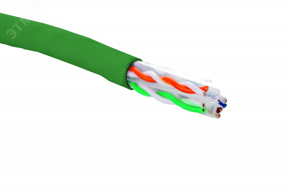 Витая пара 6 U/UTP 4 пары 23 AWG нг(А)-HF внутренней прокладки. зеленый ( 305м )