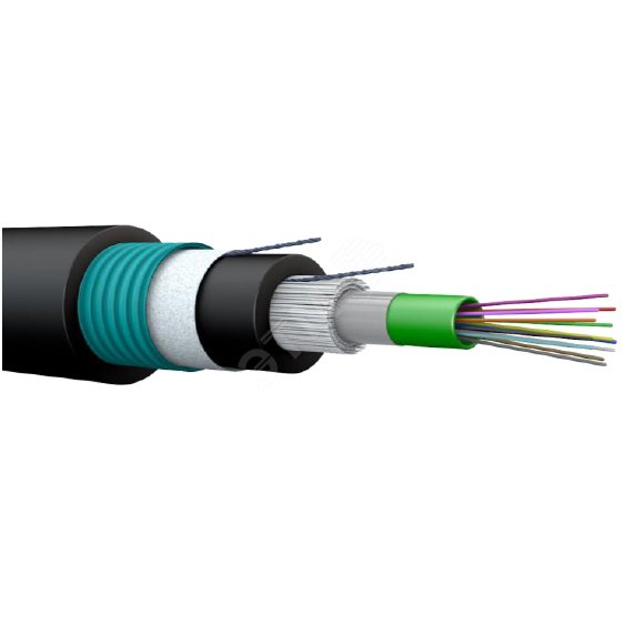 Кабель оптоволоконный OS2 - одномодовый - внутренний/наружный - в броне из стальной гофрированной ленты - огнестойкий - 8 волокон - LSZH
