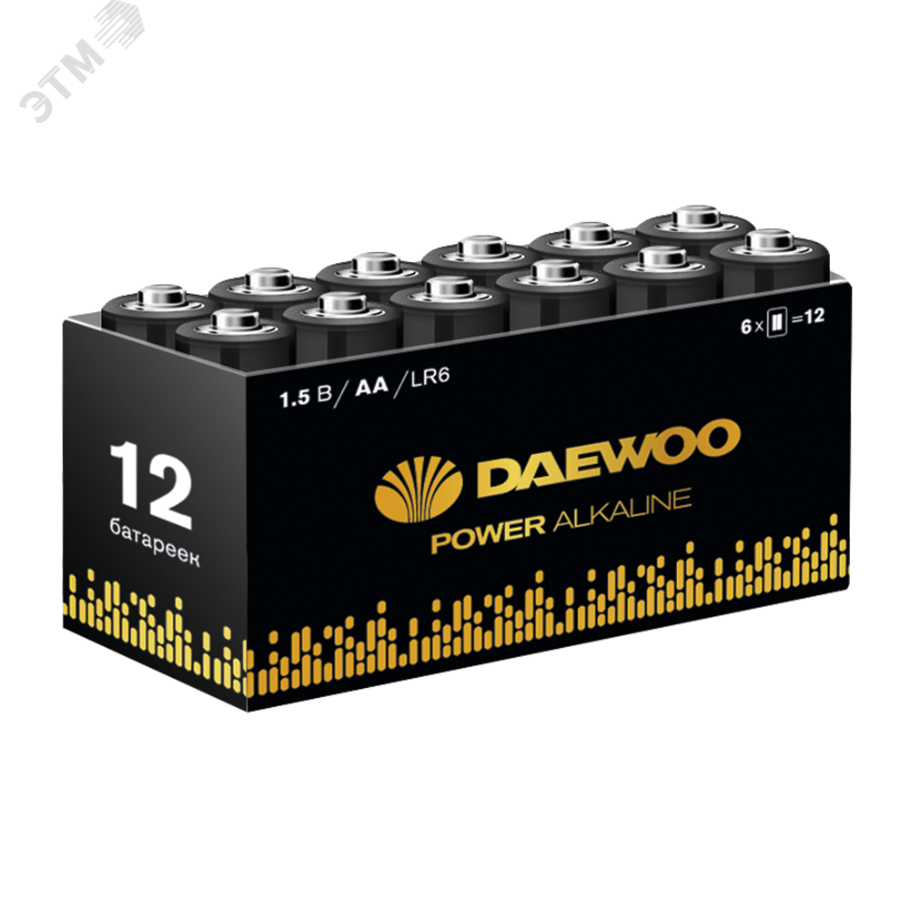 Элемент питания LR 6 (AA) DAEWOO Power Alkaline, упаковка 12 шт.