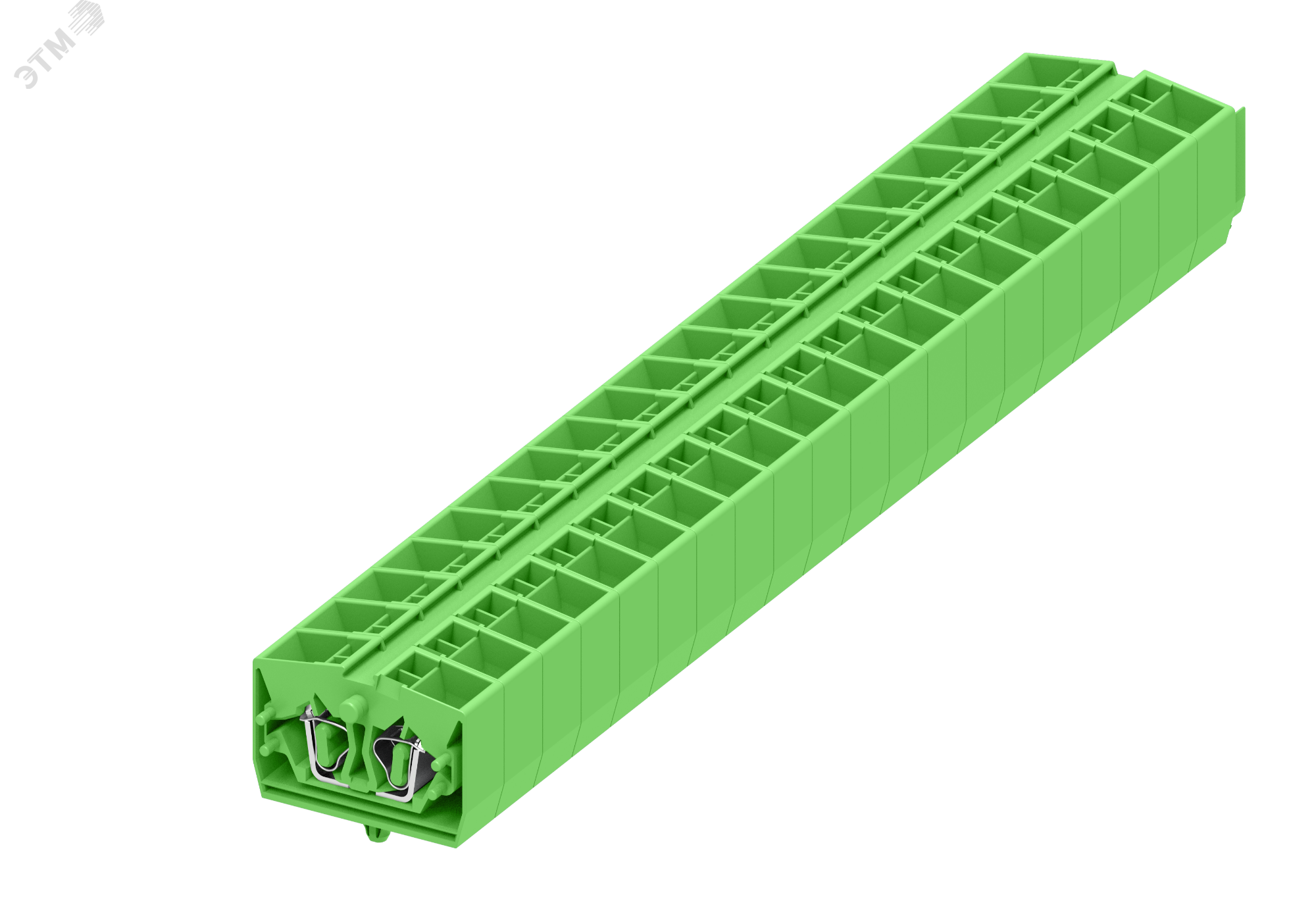 Клемма TB 2-2 фронт. подключение с защелк.ножками, сечение 2,5 мм. кв., зеленый
