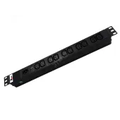 Блок розеток Rem-10 без шнура с индикатором 10 IEC 60320 C13 вход IEC 60320 C14 10A 19'